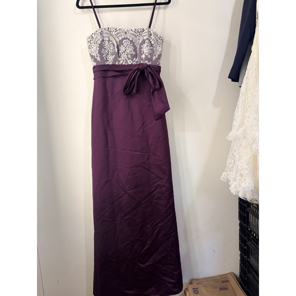 Alexia Designs Plum Lace Bridesmaid Gown Formal Dress Size 6 Long Prom
